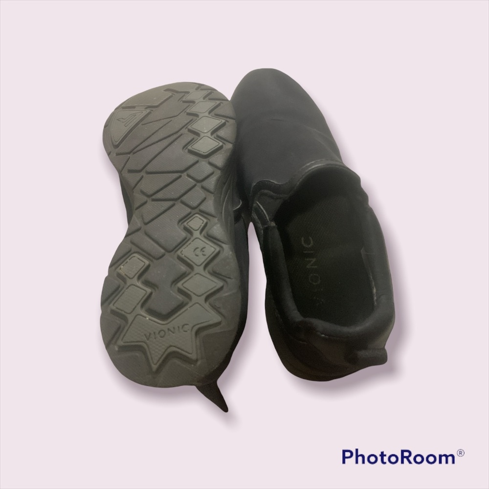 Conic black slip on shoes